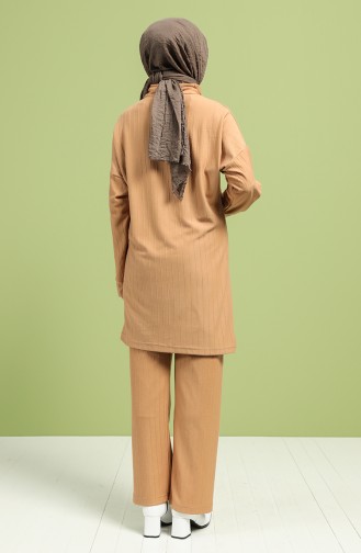 Turtleneck Tunic Pants Double Suit 20072-03 Milk Coffee 20072-03