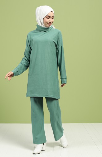 Turtleneck Tunic Pants Double Suit 20072-06 Sea Green 20072-06