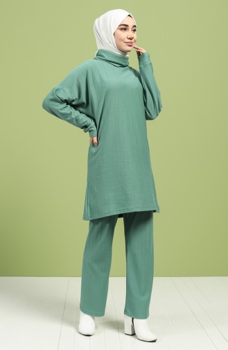 Turtleneck Tunic Pants Double Suit 20072-06 Sea Green 20072-06