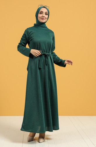 Smaragdgrün Hijab Kleider 1002-03