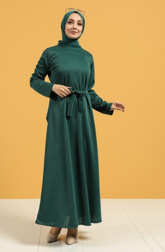 Belted Dress 1002-03 Emerald Green 1002-03