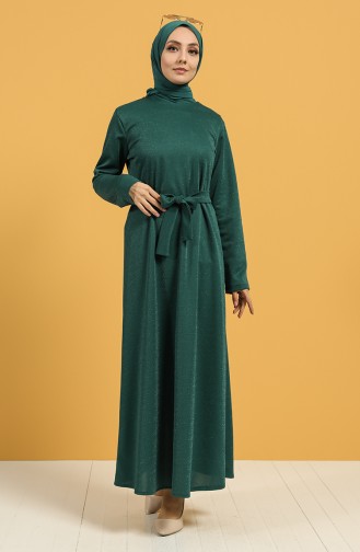 Smaragdgrün Hijab Kleider 1002-03