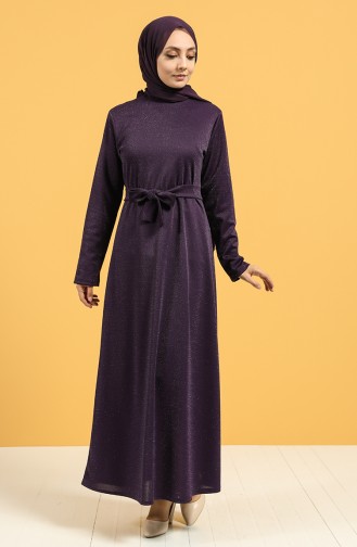 Belted Dress 1002-04 Purple 1002-04