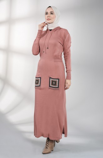 Robe Hijab Rose Pâle 6002-04
