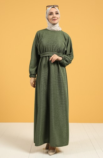 Khaki Hijab Kleider 21K8144-01