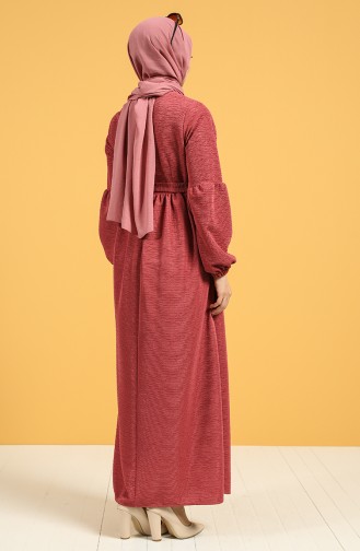 Beige-Rose Hijab Kleider 21K8151-02