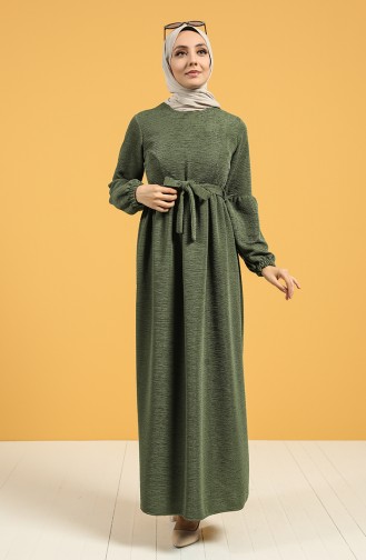 Khaki Hijab Kleider 21K8151-04