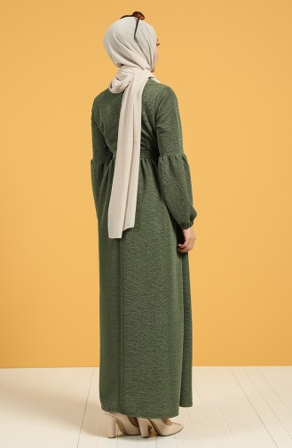 Khaki Hijab Kleider 21K8151-04