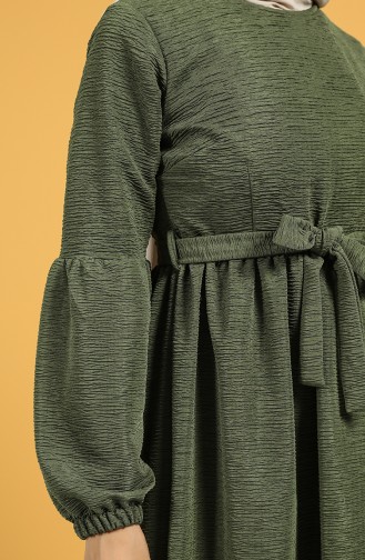 Khaki Hijab Kleider 21K8151-04