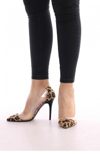 Chaussures a Talons Couleur Brun 00177.LEOPAR