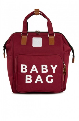 Bagmori Baby Bag Baskılı Cepli Anne Bebek Bakım Sırt Çanta M000005163 Bordo