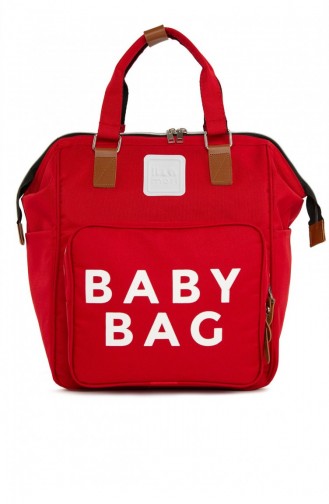 Bagmori Baby Bag Baskılı Cepli Anne Bebek Bakım Sırt Çanta M000005163 Kırmızı