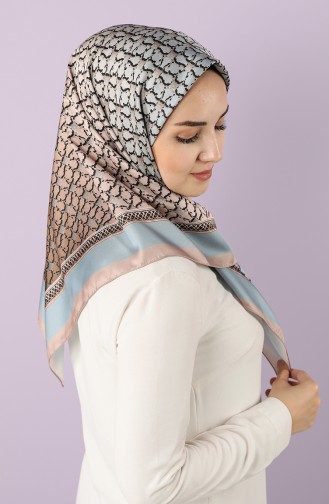 Karaca Sentetik İpek Twill Eşarp 90713-05 Bal köpüğü Petrol Mavisi