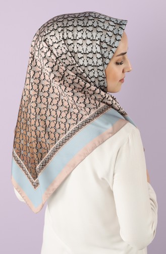 Karaca Sentetik İpek Twill Eşarp 90713-05 Bal köpüğü Petrol Mavisi