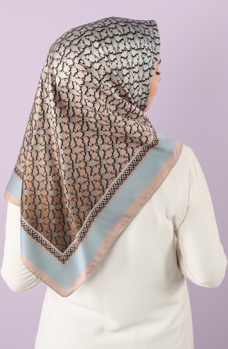 Karaca Sentetik İpek Twill Eşarp 90713-05 Bal köpüğü Petrol Mavisi