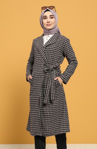 Houndstooth Patterned Stamp Coat 6041-01 Purple 6041-01