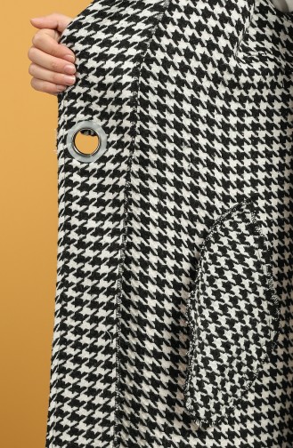 Houndstooth Patterned Stamp Coat 6041-02 Black White 6041-02