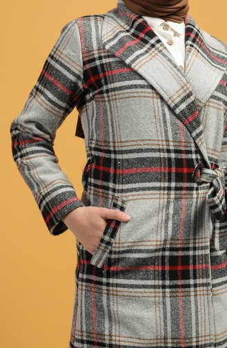 Checked Stamp Coat 6043-01 Gray 6043-01