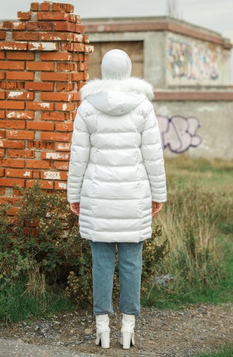 Zippered quilted Coat 1483-02 White 1483-02