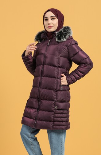 Zippered quilted Coat 1483-03 Purple 1483-03
