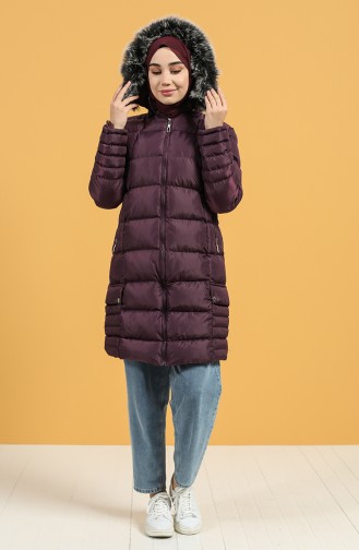 Zippered quilted Coat 1483-03 Purple 1483-03