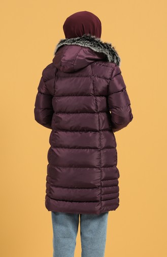 Zippered quilted Coat 1483-03 Purple 1483-03