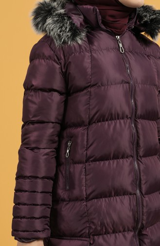 Zippered quilted Coat 1483-03 Purple 1483-03