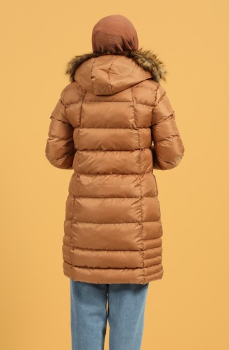 Zipper quilted Coat 1483-04 Camel 1483-04