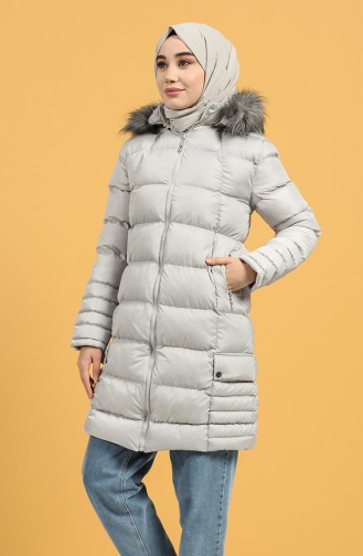 Zippered quilted Coat 1483-05 Gray 1483-05