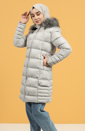 Zippered quilted Coat 1483-05 Gray 1483-05