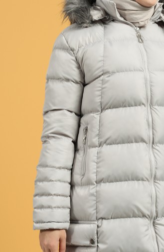 Zippered quilted Coat 1483-05 Gray 1483-05