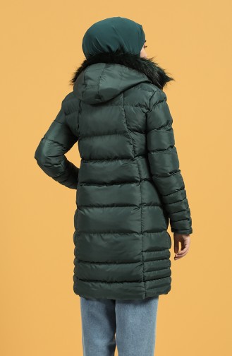 Zipper quilted Coat 1483-06 Green 1483-06