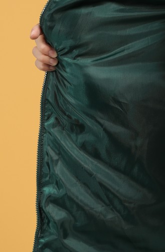 Zipper quilted Coat 1483-06 Green 1483-06