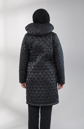 Diamond Pattern quilted Coat 1052-01 Black 1052-01