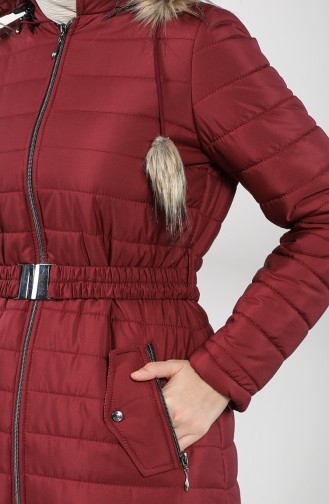 Hooded quilted Coat 5095-01 Burgundy 5095-01