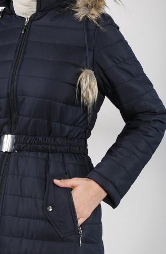Hooded quilted Coat 5095-02 Navy Blue 5095-02