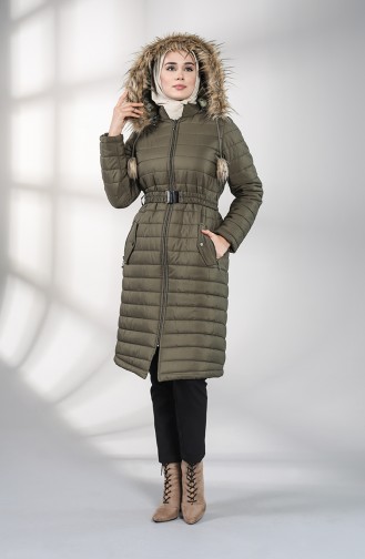 Hooded quilted Coat 5095-03 Khaki 5095-03