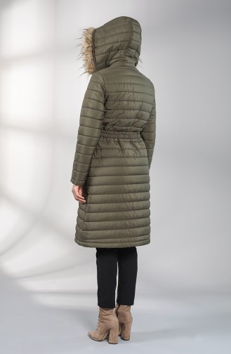 Hooded quilted Coat 5095-03 Khaki 5095-03