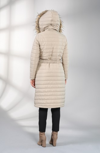 Hooded quilted Coat 5095-04 Beige 5095-04