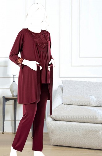 Claret red Pyjama 0483-04