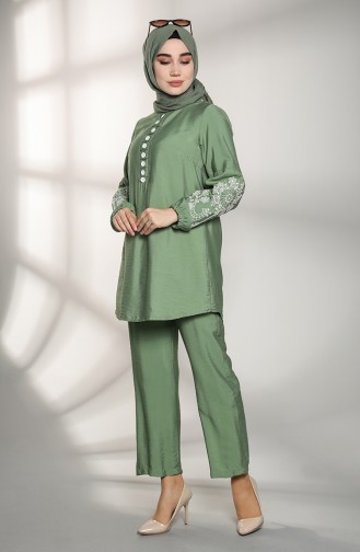 Aerobin Fabric Tunic Trousers Double Suit 20y8064-01 Sea Green 20Y8064-01