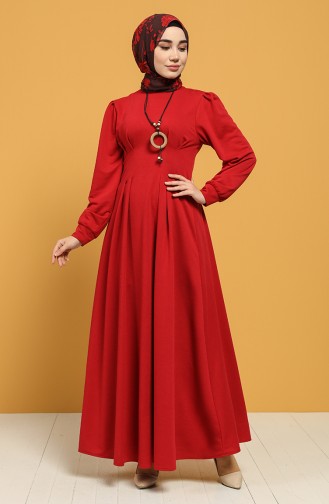 فستان أحمر كلاريت 1011-04