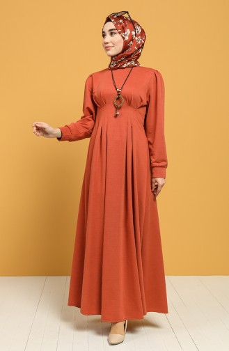 Robe Hijab Couleur brique 1011-06