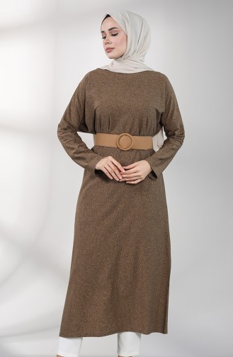 Dunkel-Senf Hijab Kleider 8135-01