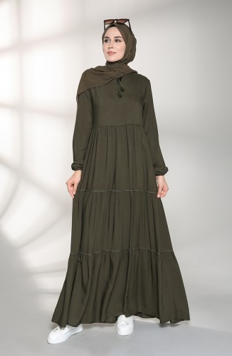 Khaki Hijab Kleider 4556-02
