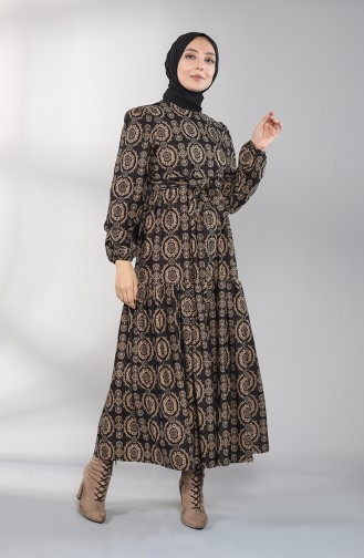 Schwarz Hijab Kleider 5189-05