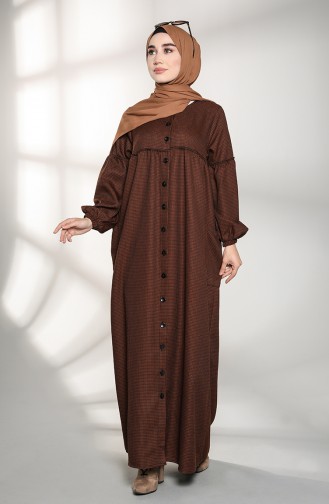 Robe Hijab Couleur Brun 21K8123A-01