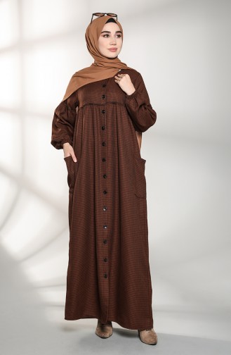Robe Hijab Couleur Brun 21K8123A-01