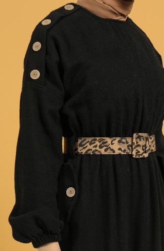 Schwarz Hijab Kleider 21K8145-02