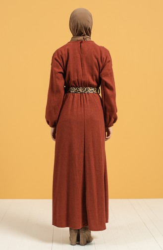 Ziegelrot Hijab Kleider 21K8145-05